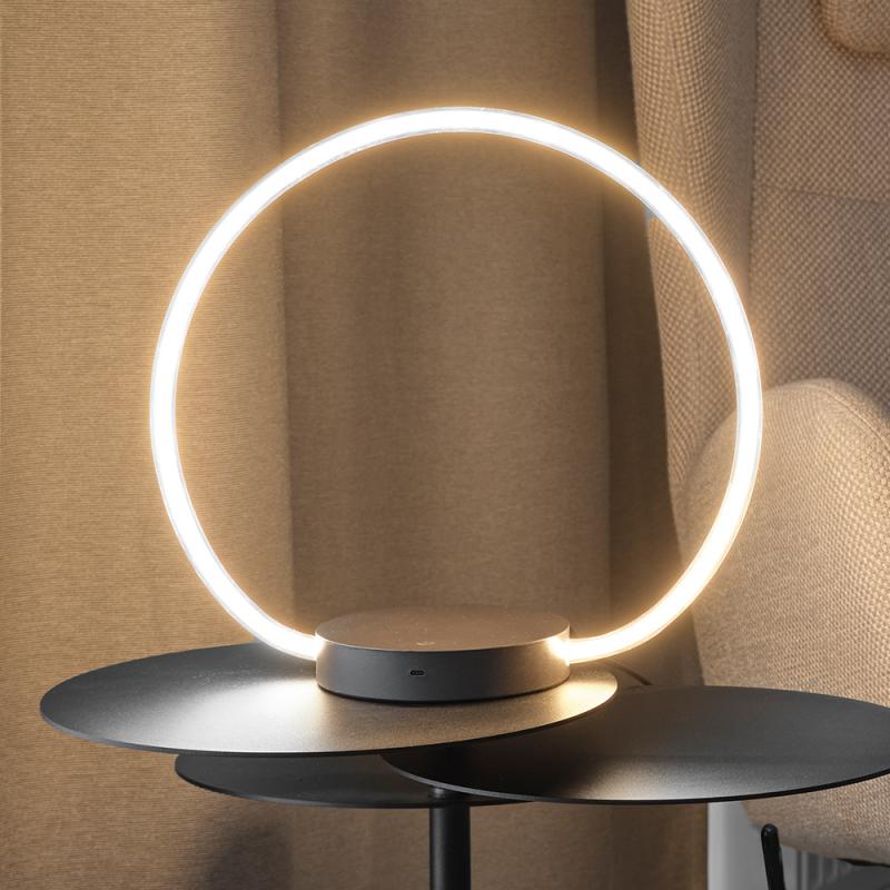 Osram Tischleuchte Decor Aura in Anthrazit / Transparent dimmbar mit warmweißem Licht - imposantes Filament-Design