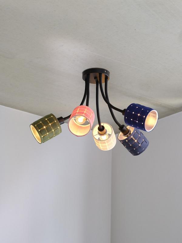 OSRAM Deckenleuchte Decor Felt Weaving Cans Multicolor aus Filz / Stahl mit 5 x E14 Fassung