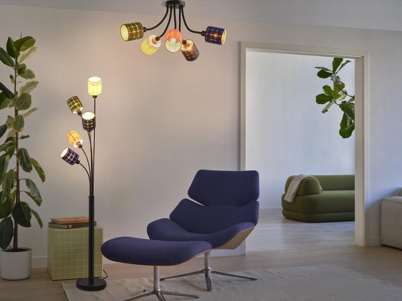 OSRAM Stehleuchte Decor Felt Weaving Cans Multicolor aus Filz / Stahl mit 5 x E14 Fassung