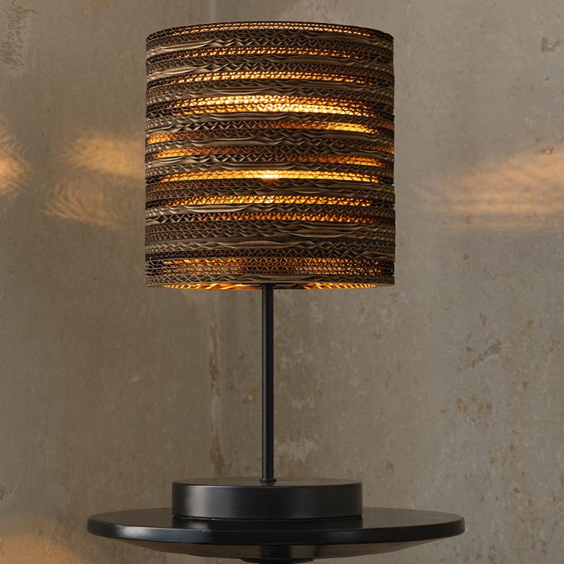 OSRAM Tischleuchte Cylinder, braun, Ø 20 cm, aus Wellpappe