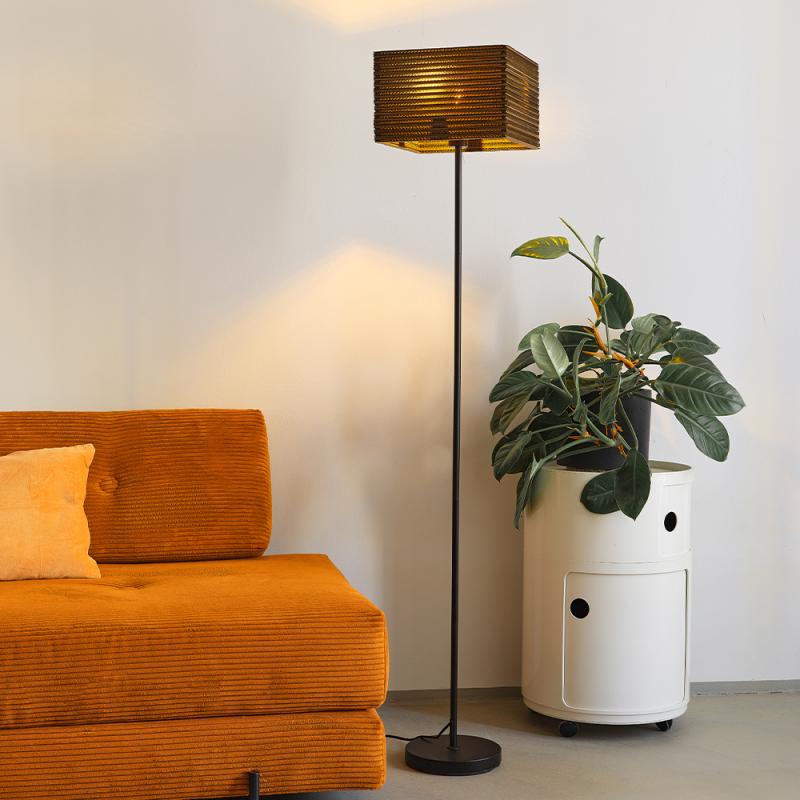 160cm OSRAM Stehleuchte Decor Cardboard Square braun, aus Wellpappe