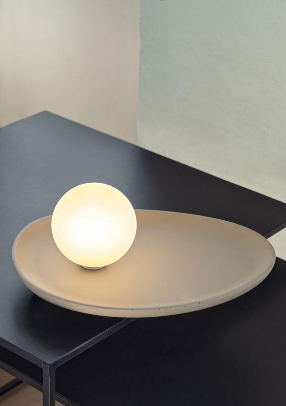 OSRAM Tischleuchte Decor Concrete Nest aus Beton mit G9 Fassung grau - mit matter Glaskugel