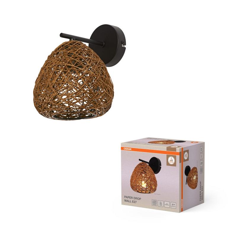 OSRAM Wandleuchte Decor Paper Drop aus Papier in Tropfenform mit E27 Fassung beige