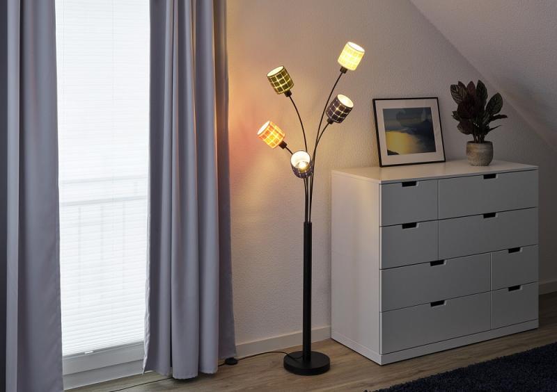 OSRAM Stehleuchte Decor Felt Weaving Cans Multicolor aus Filz / Stahl mit 5 x E14 Fassung