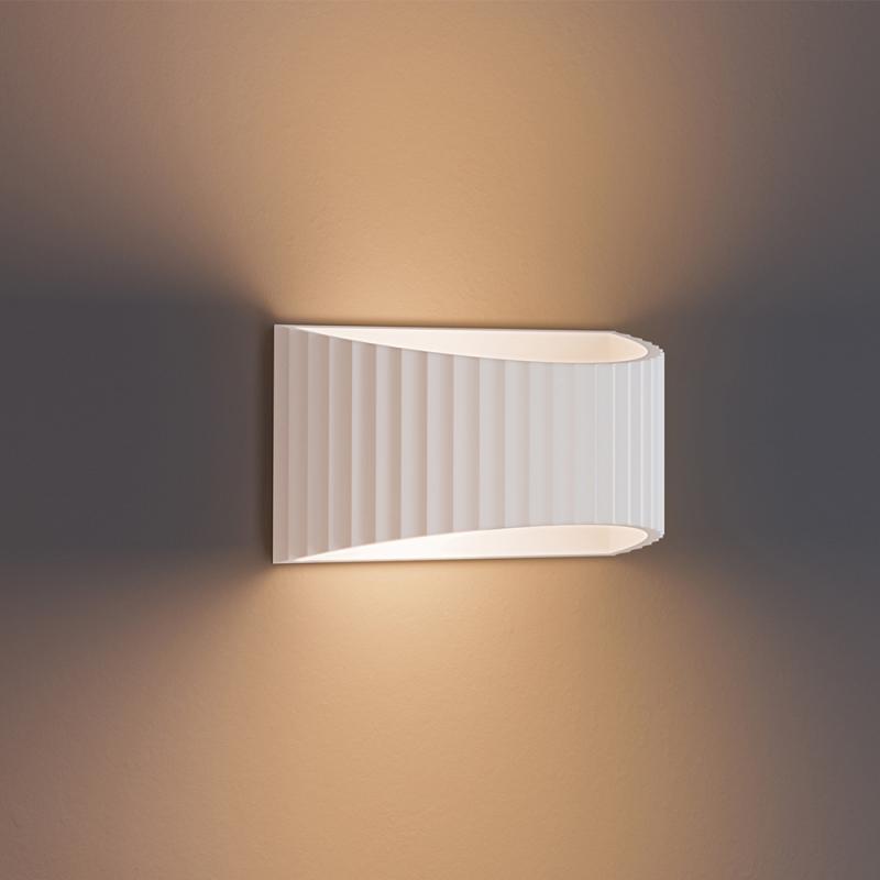 Osram Wandleuchte Decor Plaster Band Flat aus Gips in Weiß mit E27 Fassung