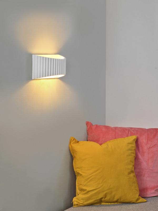 Osram Wandleuchte Decor Plaster Band Flat aus Gips in Weiß mit E27 Fassung