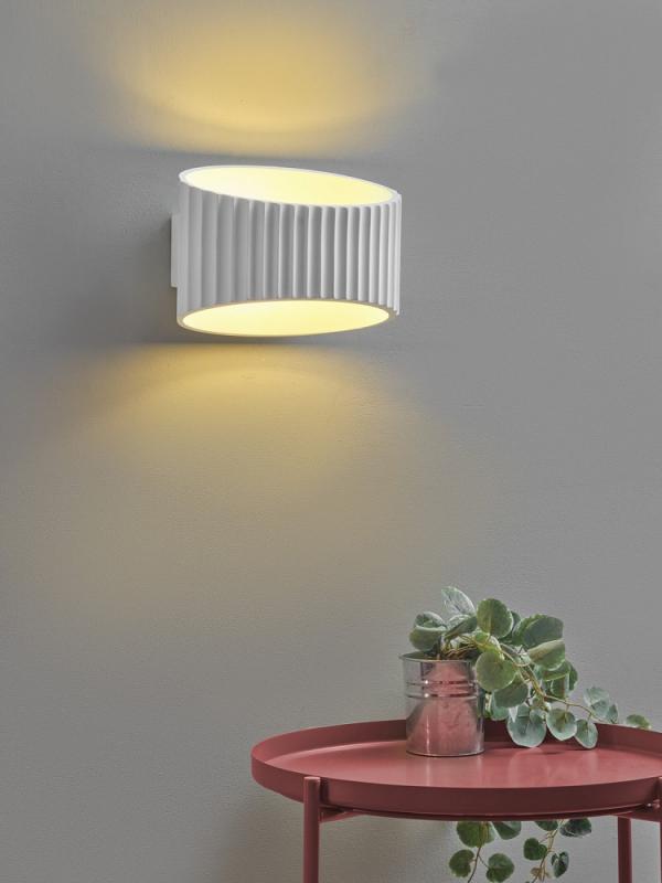 Osram Home Lighting Collection Wandleuchte Decor Plaster Band aus Gips in Weiß mit E27 Fassung