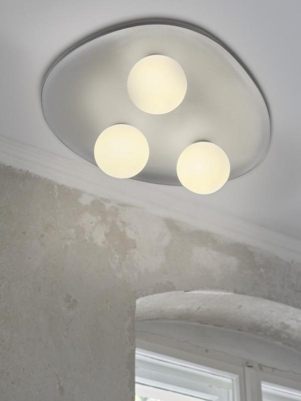 Osram Deckenleuchte Decor Plaster Nest aus Gips in Weiß mit 3 x G9 Fassung - mit matten Glaskugeln