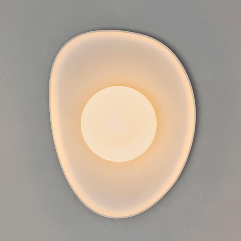 Osram Wandleuchte Decor Plaster Nest aus Gips in Weiß mit G9 Fassung - mit matter Glaskugel