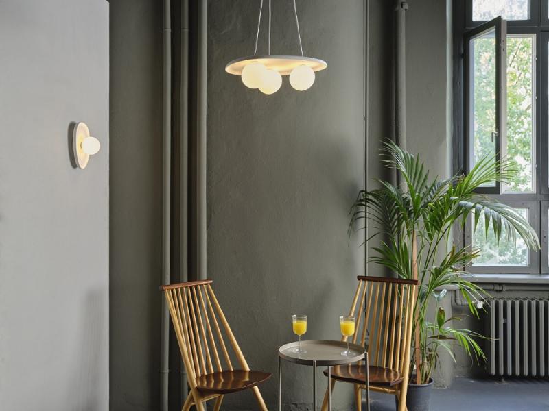 Osram Wandleuchte Decor Plaster Nest aus Gips in Weiß mit G9 Fassung - mit matter Glaskugel