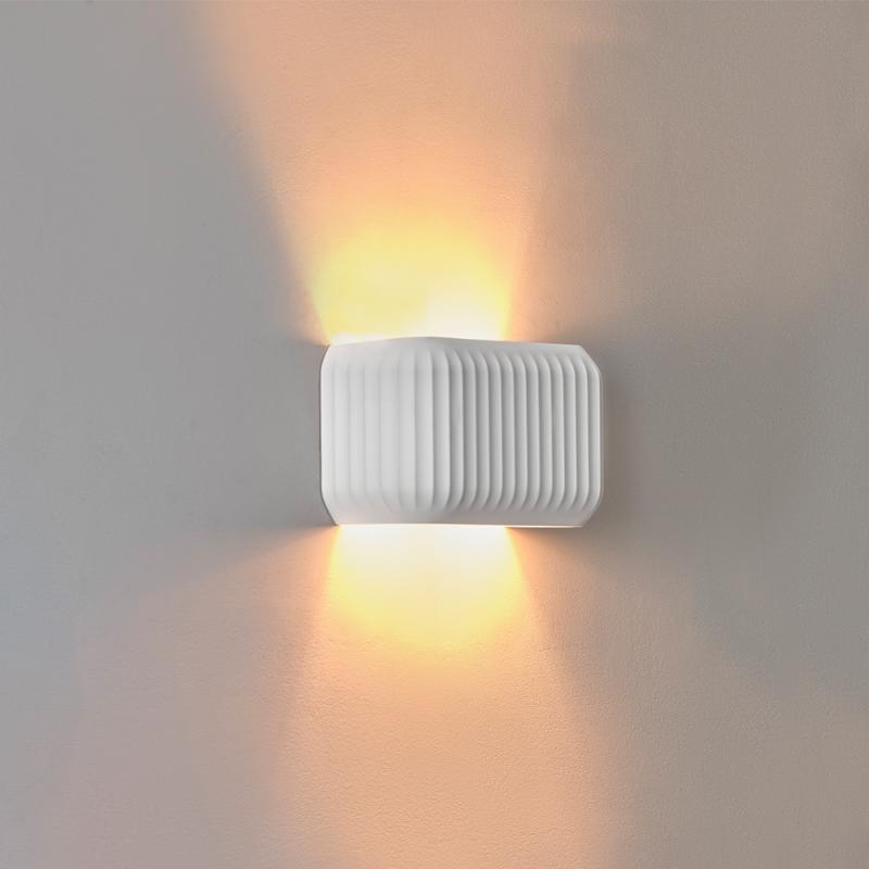 Osram Wandleuchte Decor Plaster Routes aus Gips in Weiß mit E27 Fassung