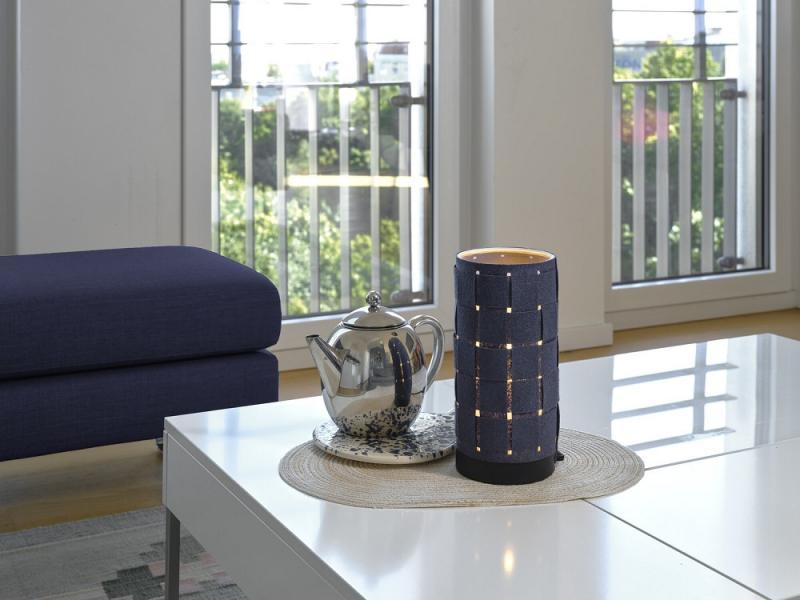 OSRAM Tischleuchte Decor Felt Weaving Tube aus Filz / Stahl mit E14 Fassung Ø 12 cm mit  Textilkabel