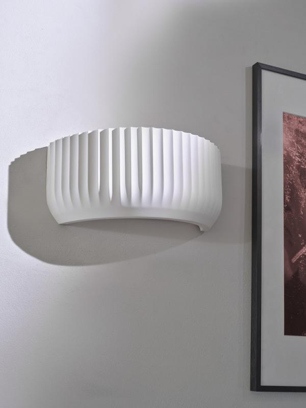 Osram Wandleuchte Decor Plaster Routes Up aus Gips in Weiß mit E27 Fassung