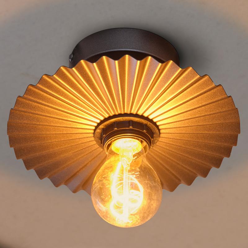 OSRAM Deckenleuchte Decor Plissee Dunkelgrau aus Stahl mit E27 Fassung Ø 20cm