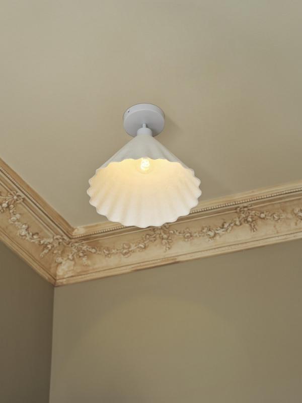 OSRAM Deckenleuchte Decor Pulp weiß Ø 31 cm aus Metall und Pappmaschee mit E27 Fassung