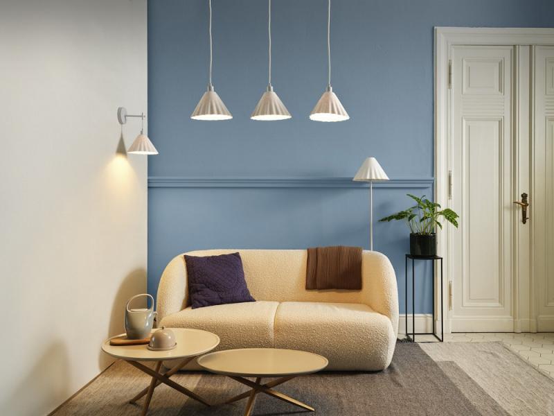 OSRAM Wandleuchte Decor Pulp weiß aus Metall und Pappmaschee mit E14 Fassung