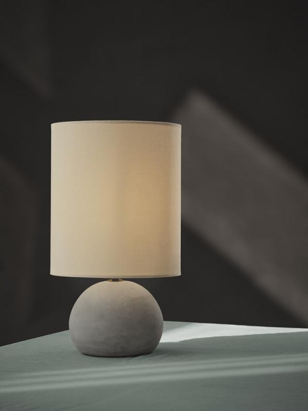 Osram Tischleuchte Decor Impact aus Beton und Textil in Beige / Grau mit E27 Fassung