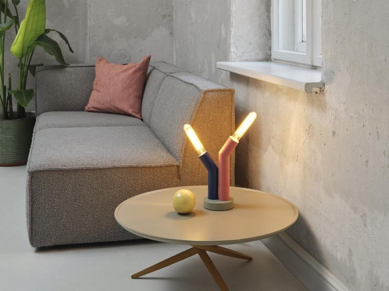 OSRAM 2-flammige Tischleuchte Decor Straw in Multicolor aus Metall mit E27 Fassungen