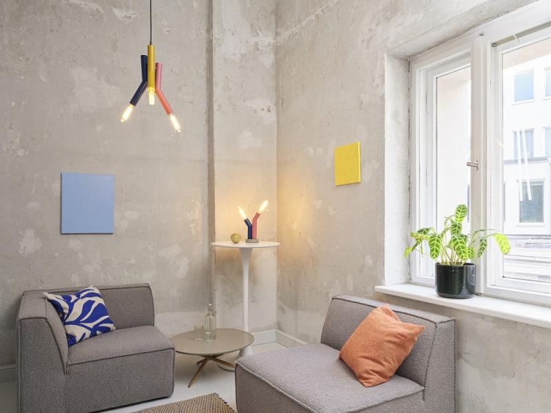 OSRAM 2-flammige Tischleuchte Decor Straw in Multicolor aus Metall mit E27 Fassungen