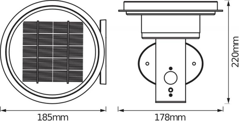 OSRAM ENDURA STYLE Solar Außenbeleuchtung 6W Modern Schwarz mit Sensor - Bewegungs- und Tageslichtsensor, solarbetrieben, ideal für Terrassen und Eingänge