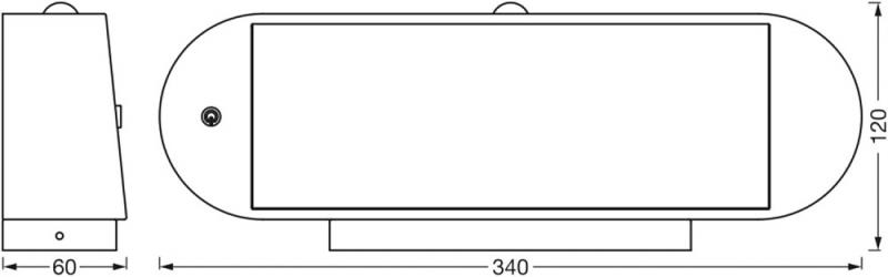 Osram Wandleuchte Endura Style Oval Wall Solar & Sensor in Schwarz aus Aluminium - integrierter Sensor, ohne Strom nutzbar, lange Batterielaufzeit: 30 Mal 60 Sekunden im PIR Modus, Schutzklasse IP44