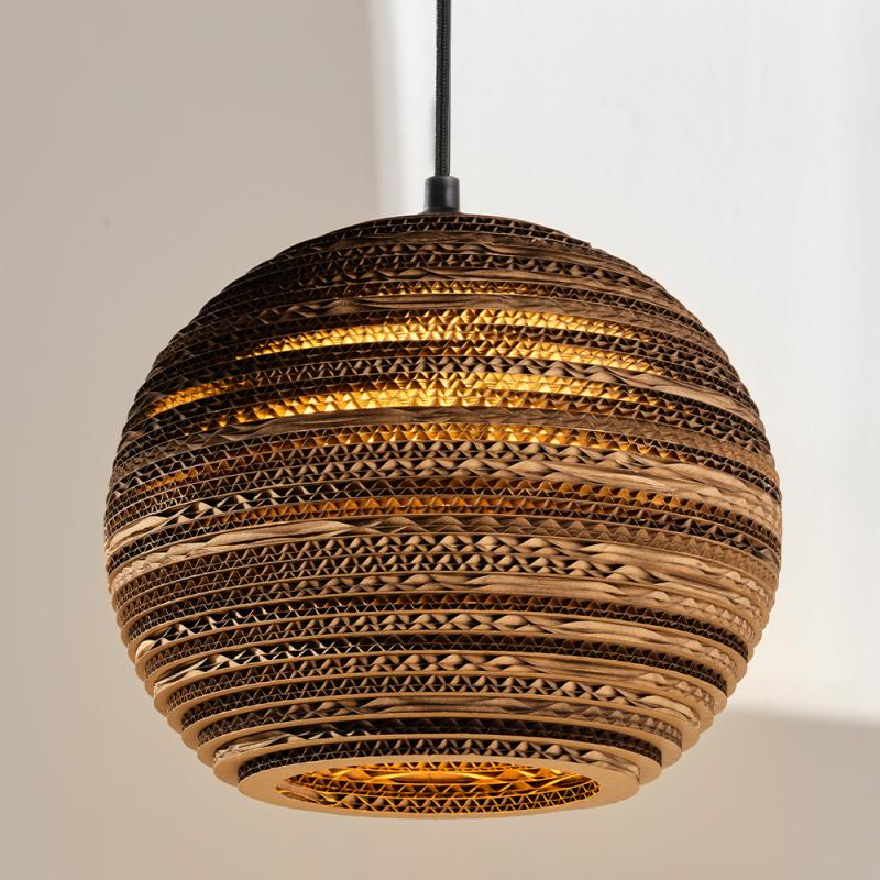 OSRAM Pendelleuchte BALLbraun, Ø 25 cm, aus Wellpappe