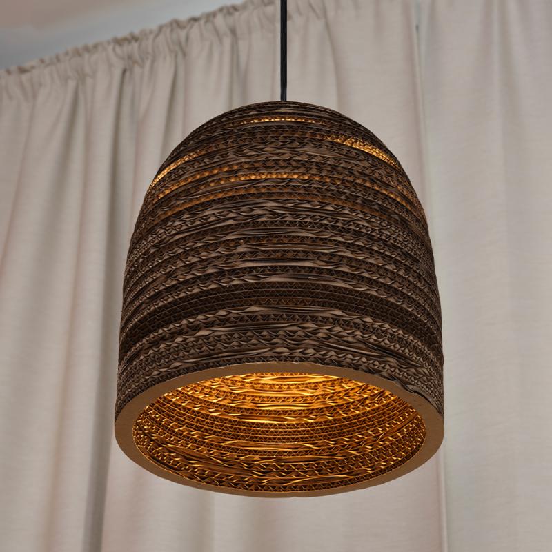 OSRAM Pendelleuchte BELL braun, Ø 26 cm, aus Wellpappe