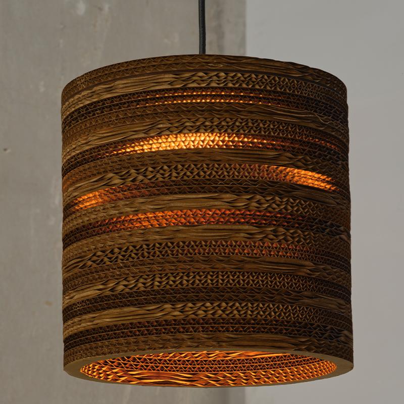 OSRAM Pendelleuchte Cylinder braun, Ø 25 cm, aus Wellpappe