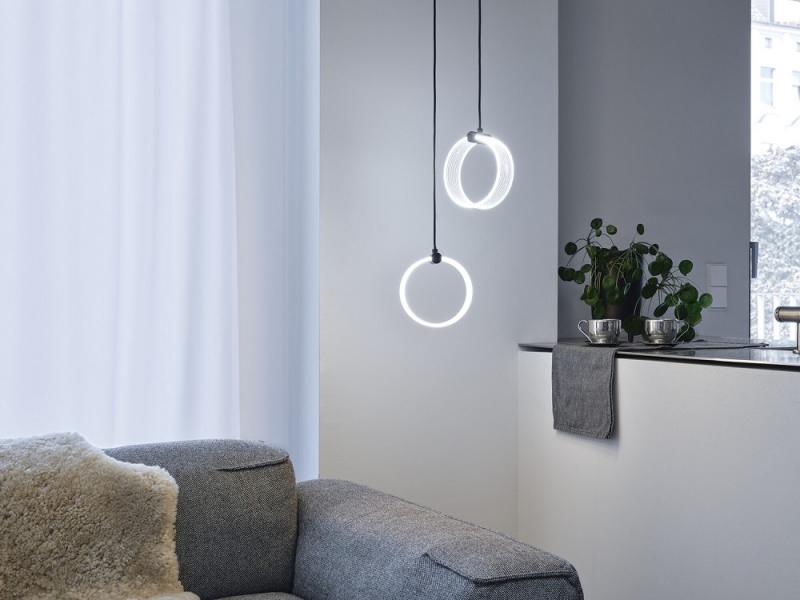 OSRAM Pendelleuchte Decor Circle 2-flammig in Schwarz 8W Ø 15  cm - CLICKCCT - Sehr vielseitig durch eine wählbare Lichtfarbe