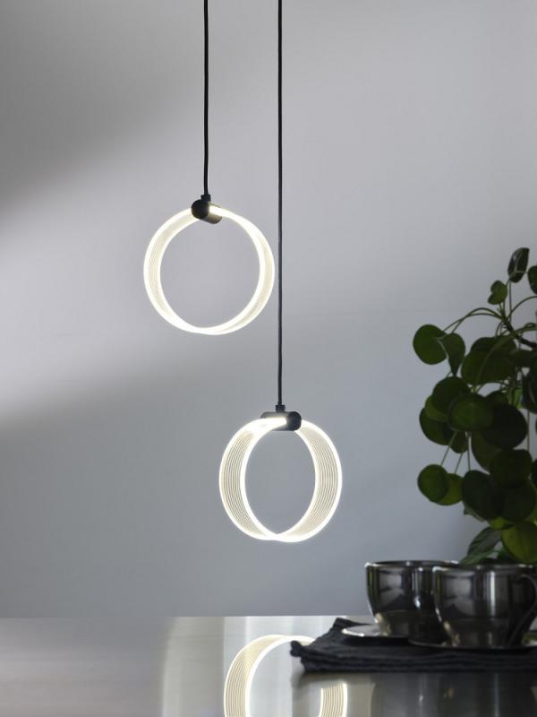 OSRAM Pendelleuchte Decor Circle 2-flammig in Schwarz 8W Ø 15  cm - CLICKCCT - Sehr vielseitig durch eine wählbare Lichtfarbe
