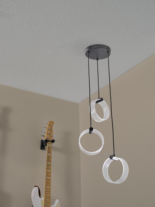 OSRAM Pendelleuchte Decor Circle 3-flammig in Schwarz rund 20W - CLICKCCT - Sehr vielseitig durch eine wählbare Lichtfarbe