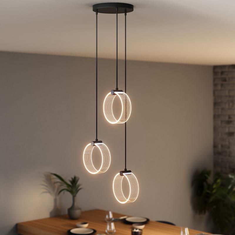 OSRAM Pendelleuchte Decor Circle 3-flammig in Schwarz rund 20W - CLICKCCT - Sehr vielseitig durch eine wählbare Lichtfarbe