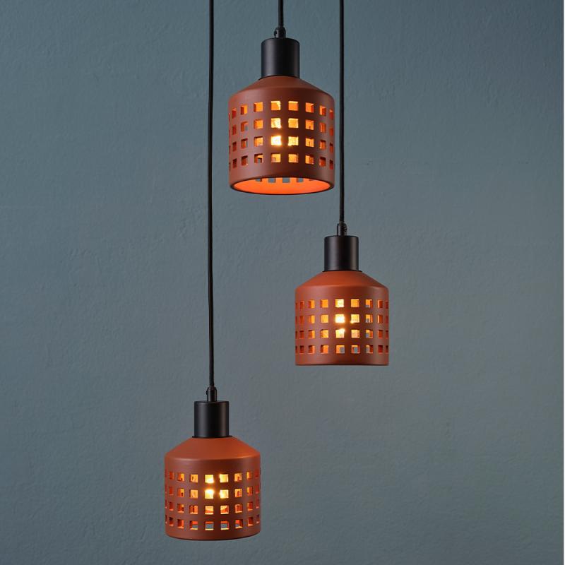 OSRAM Pendelleuchte Decor Clay Windows aus Ton mit E27 Fassung braun