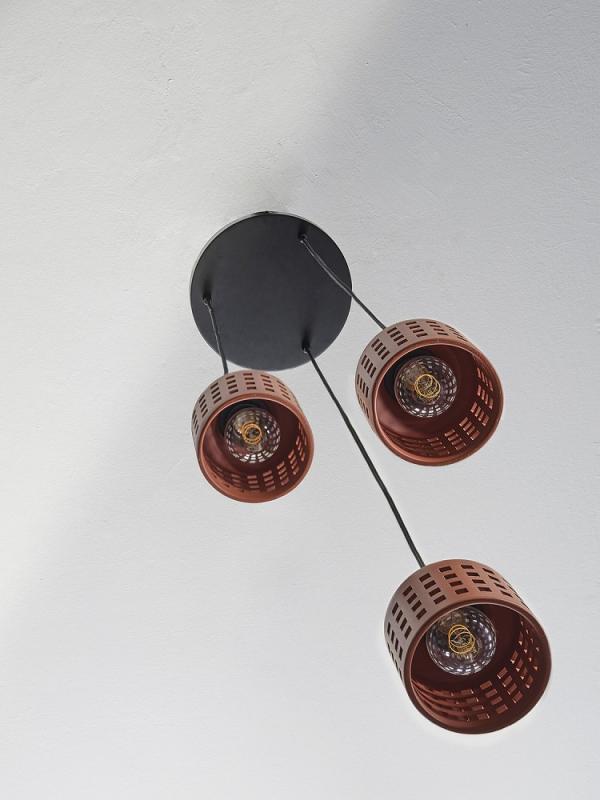 OSRAM Pendelleuchte Decor Clay Windows aus Ton mit E27 Fassung braun