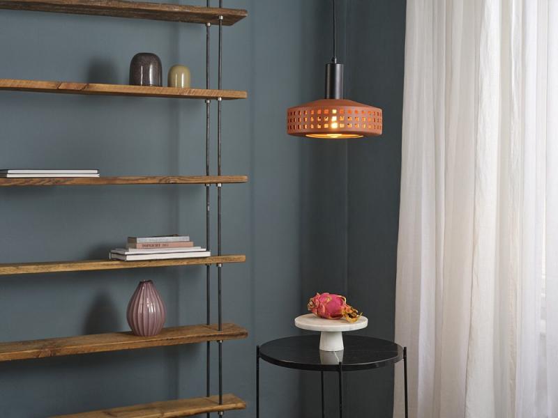 OSRAM Pendelleuchte Decor Clay Windows aus Ton mit E27 Fassung braun
