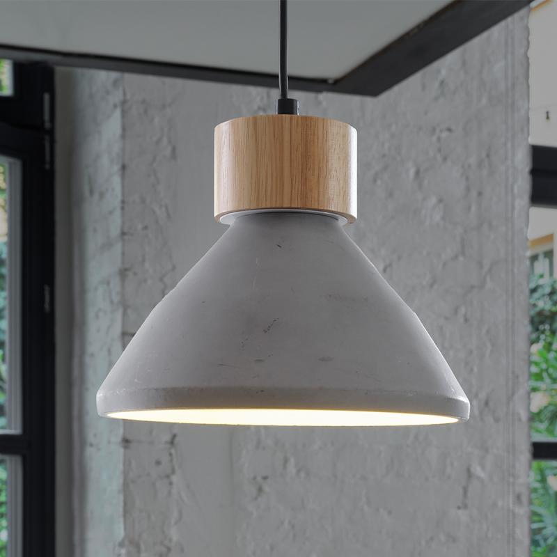 OSRAM Beton Hängelampe CONCRETE WOOD grau Ø 22 cm  E27