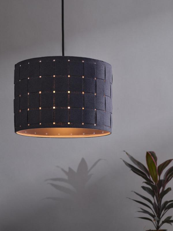 OSRAM Hängeleuchte Decor Felt Weaving aus Filz / Stahl mit E27 Fassung Ø 28cm mit  Textilkabel