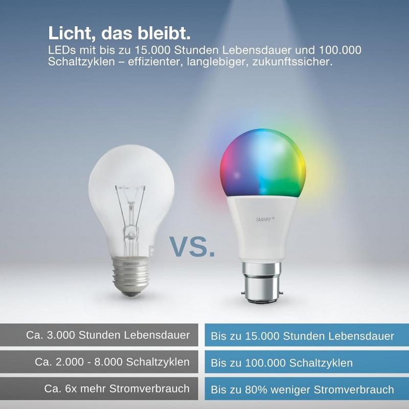 OSRAM SMART+ LED Lampe B22D Zigbee DIMM 9W wie 60W RGBW