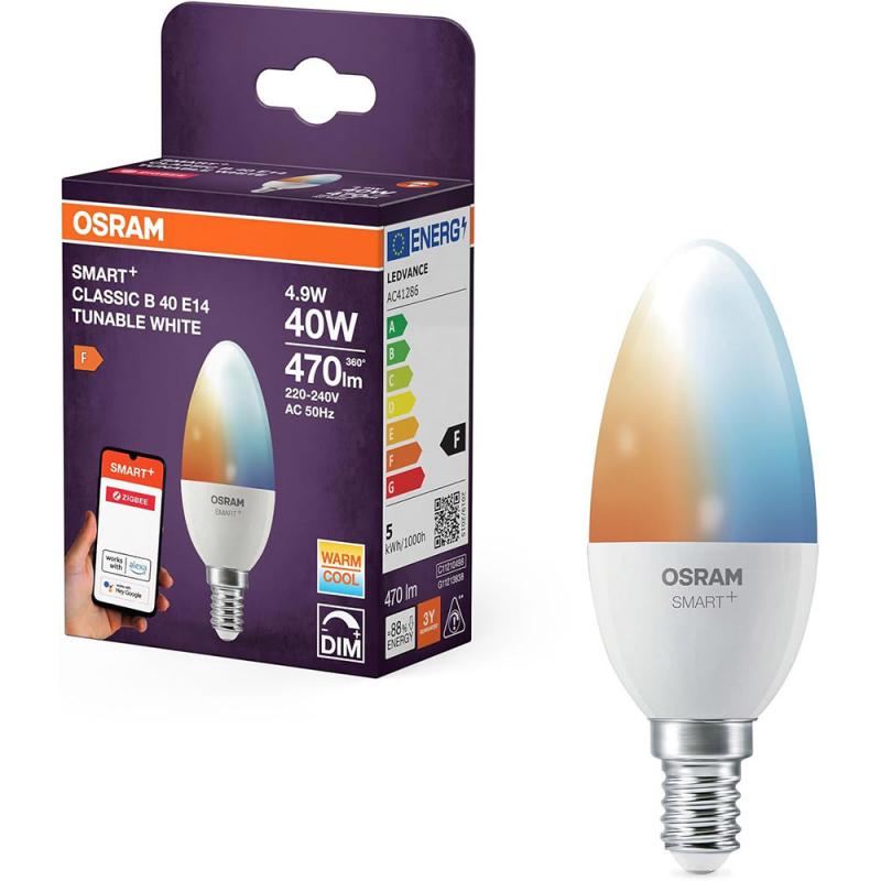 OSRAM SMART+ ZigBee 3.0 LED Kerzenlampe E14 DIMM 4,9W wie 40W Tunable White