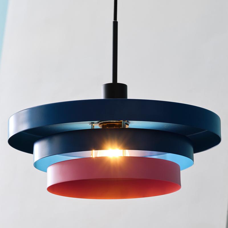 OSRAM Pendelleuchte Decor Layers Blau/Pink aus Stahl mit E27 Fassung