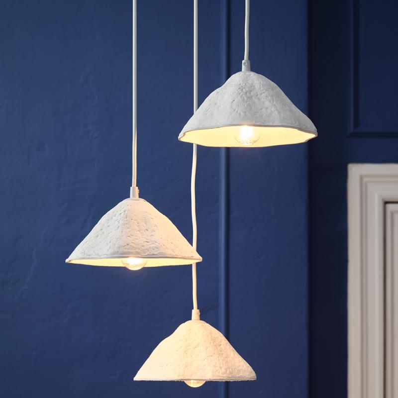 OSRAM Pendelleuchte Decor Lotus Leaf 3-flammig weiß aus Metall und Pappmaschee für 3 x E14