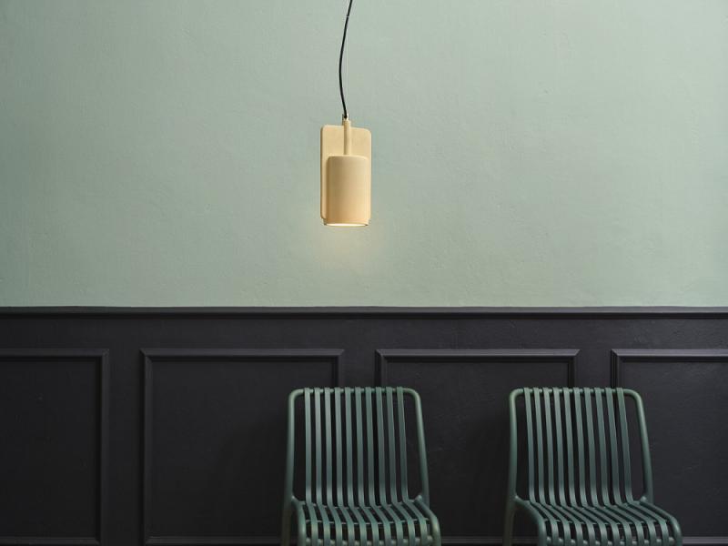 Osram Imopsante Pendelleuchte Decor Mold aus Beton und Metall in Gold mit E27-Fassung Ø 16 cm