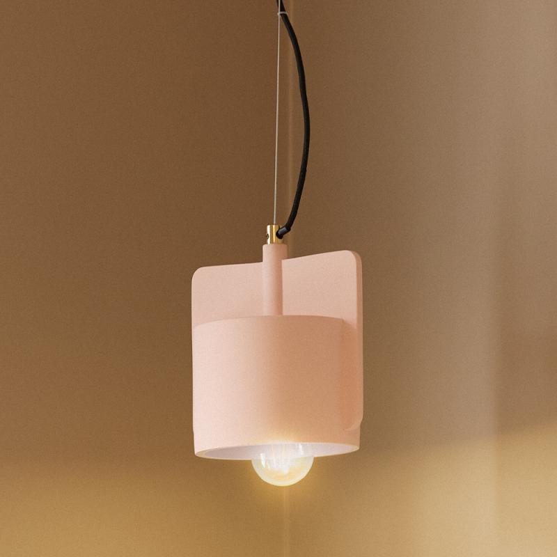 Osram Imopsante Pendelleuchte Decor Mold aus Beton und Metall in Rosé mit E27-Fassung Ø 19 cm