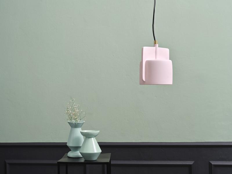 Osram Imopsante Pendelleuchte Decor Mold aus Beton und Metall in Rosé mit E27-Fassung Ø 19 cm