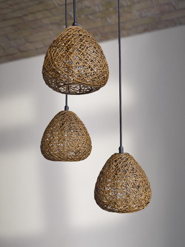 OSRAM Pendelleuchte Decor Paper Drop aus Papier in Tropfenform mit E27 Fassung beige - 3-flammig