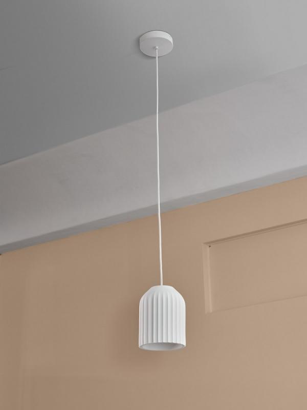 Osram Pendelleuchte Decor Plaster Routes aus Gips in Weiß mit E27 Fassung