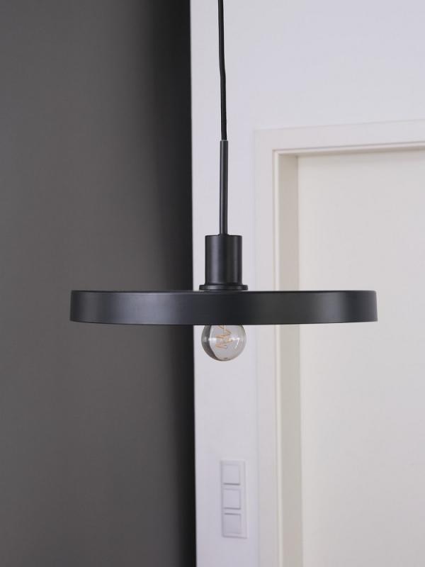 OSRAM Pendelleuchte Decor Plate in Schwarz/Beige Ø 40 cm aus Stahl mit E27 Fassung - dekorative Hängelampe mit tellerförmigem Lampenschirm