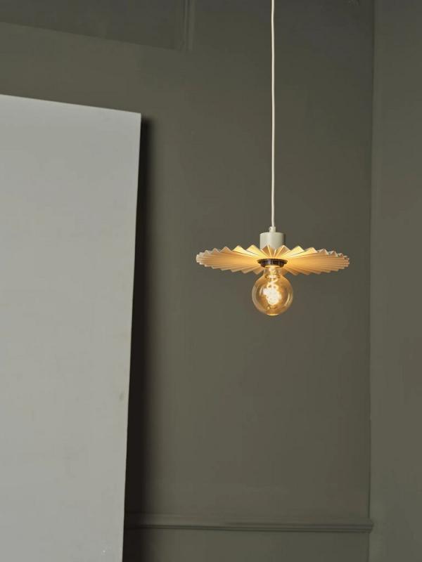 OSRAM Pendelleuchte  Decor Plissee Beige aus Stahl mit E27 Fassung - Textilkabel