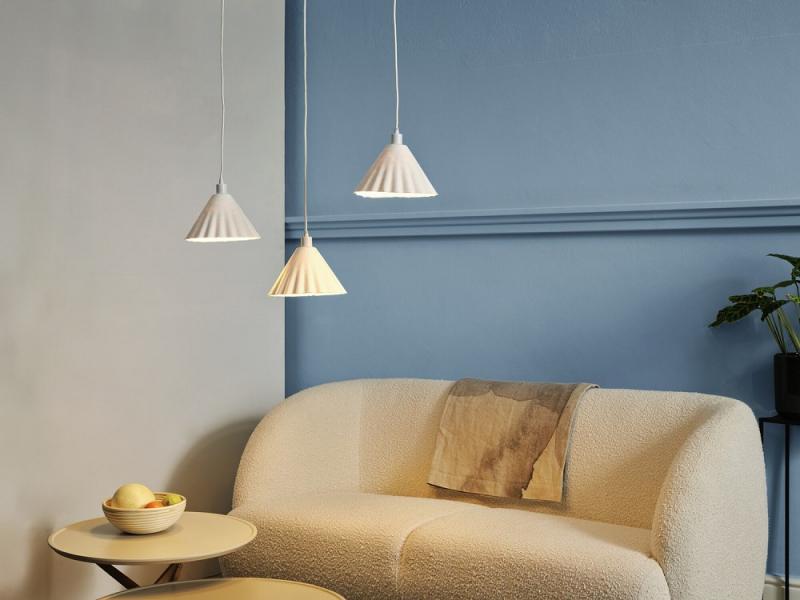 OSRAM Pendelleuchte Decor Pulp 3-flammig weiß aus Metall und Pappmaschee für 3 x E14