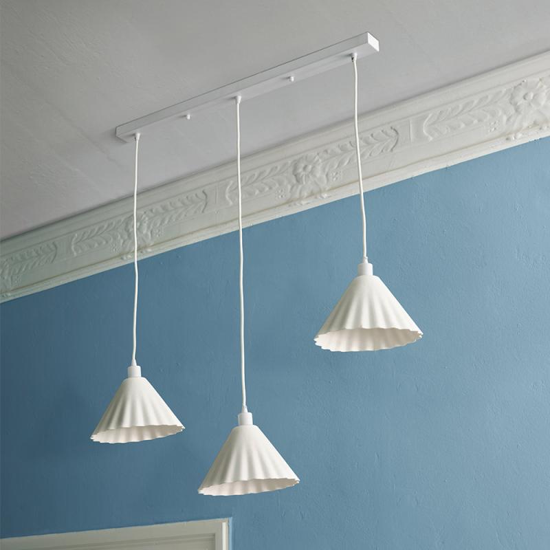 OSRAM Pendelleuchte Decor Pulp 3-flammig weiß aus Metall und Pappmaschee für 3 x E14